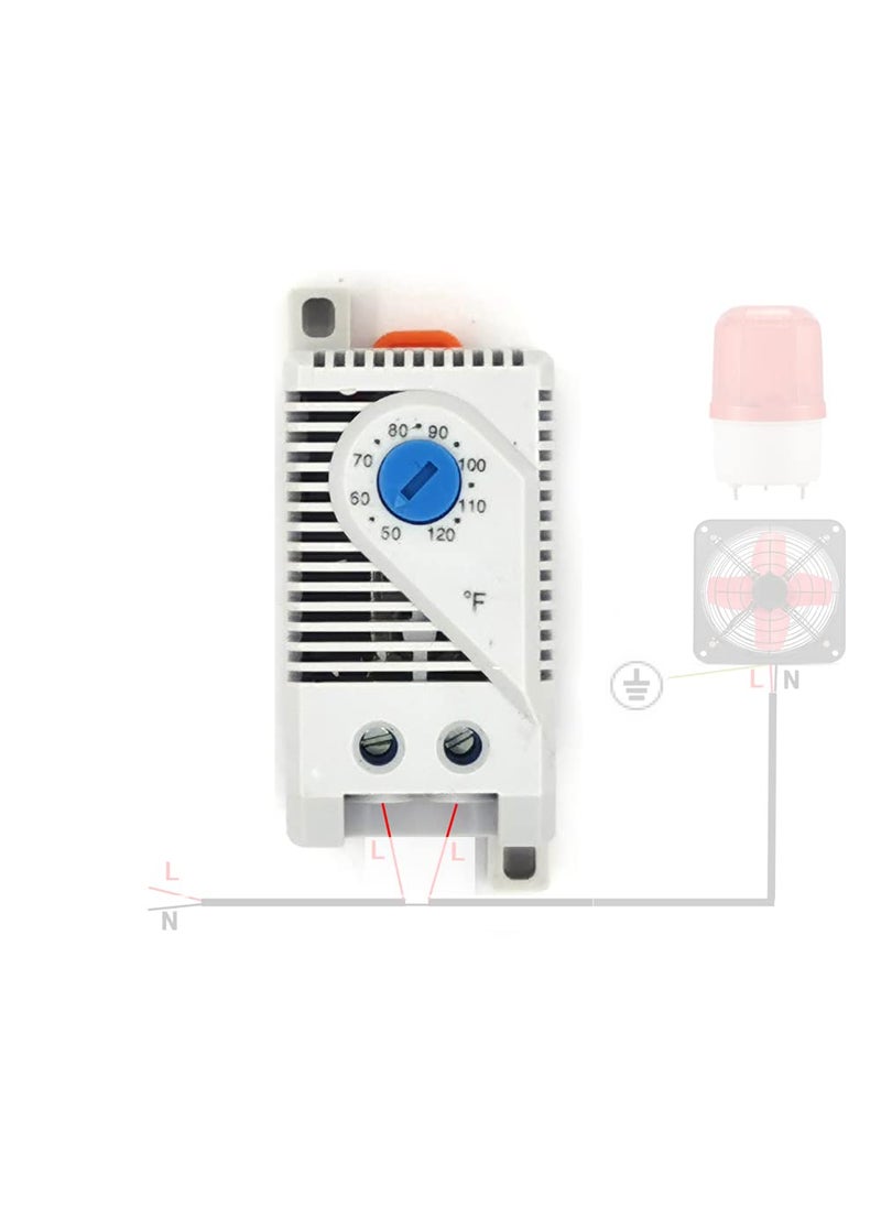 junxuan Attic Ventilator Replacement Thermostat Cooling Thermostat Adjustable Programmable Thermostat for Power Attic Ventilators Air Vent Thermostat Single Speed Adjustable Replacement Thermostat 