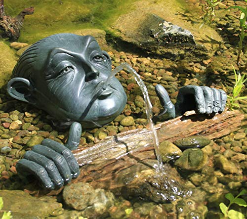Aquascape Man in Barrel Spitter Fountain Head and Hands, Whimsical Deocorative Pond Water Feature Accent, 78315 - Image 4