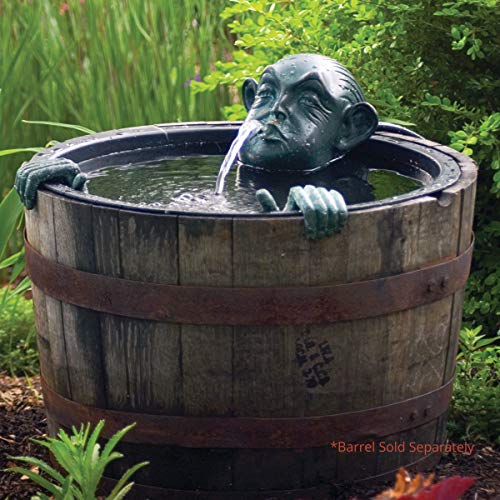 Aquascape Man in Barrel Spitter Fountain Head and Hands, Whimsical Deocorative Pond Water Feature Accent, 78315 - Image 5