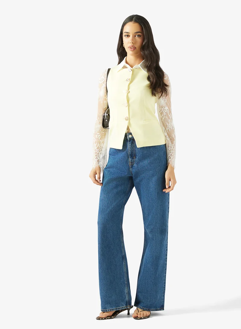 Ginger  Gold Accent Detail Vest for Women | Best Price UAE