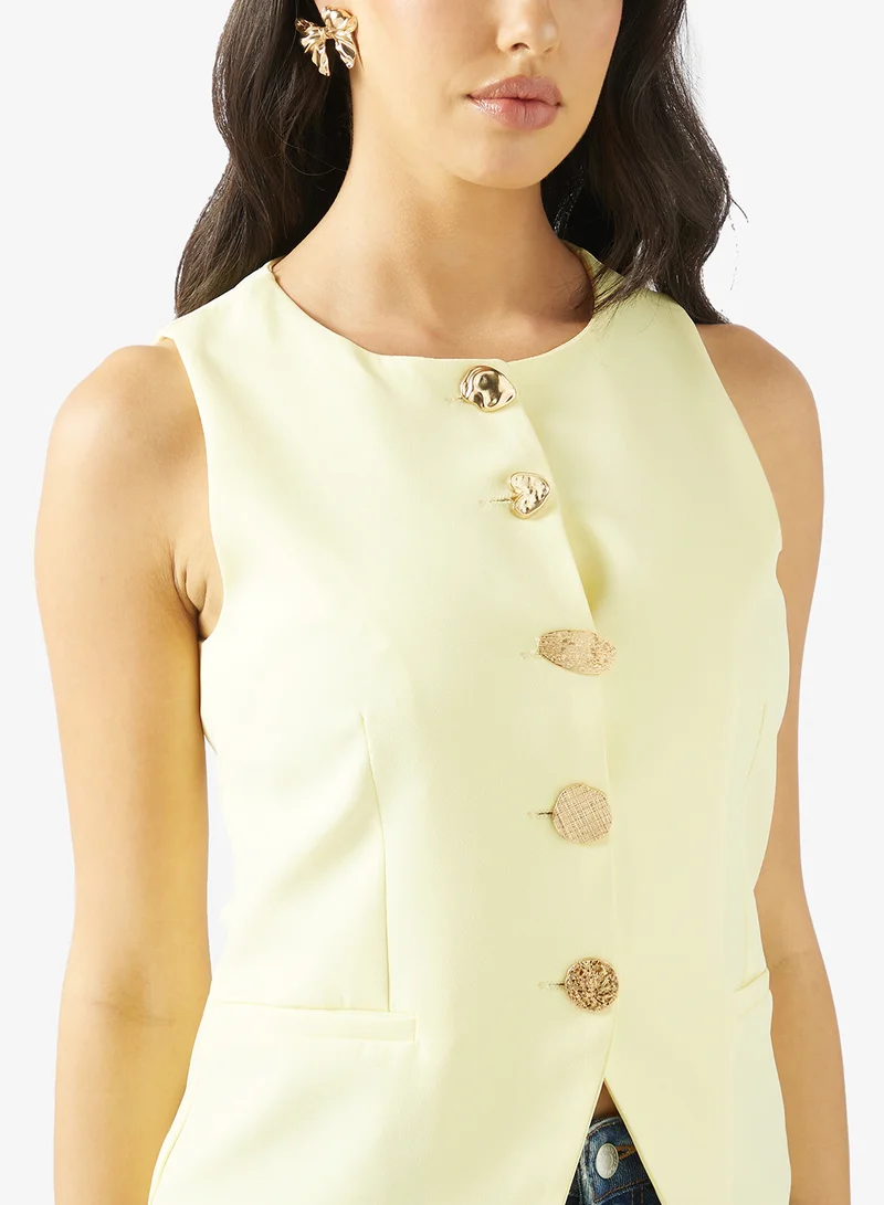 Ginger  Gold Accent Detail Vest for Women | Best Price UAE