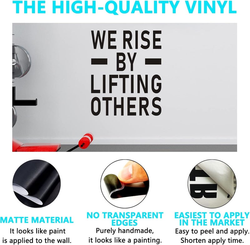 AnFigure Inspirational Wall Stickers Teamwork Wall Decal Easy to Apply Wall Decor Vinyl Art Motivational Quotes Office Gym Bedroom Positive Poster Family Words Sayings We Rise by Lifting Others 14X17 - Image 2