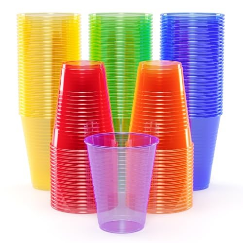 Exquisite Blacklight Party Glow Cups  120 Pack 16 Oz  Assorted Colors  Disposable for Party  Reactive Glow in the Dark for Birthday  Food Safe  Neon