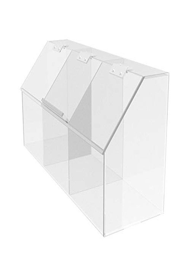 FixtureDisplays® Plaxiglass Clear Acrylic 3 Compartment Toppings Bin 15.5 X 7 X 5 Candy Bin Condiment Organizer Tabletop Bar Restuarnt Kitchen Transparent Box 100904-NPF - Image 3