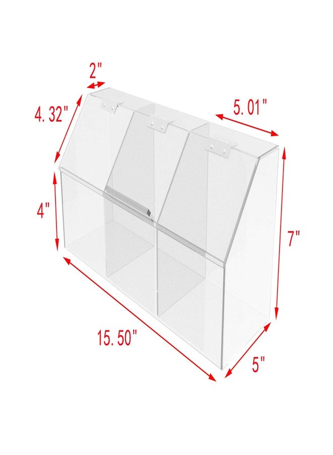 FixtureDisplays® Plaxiglass Clear Acrylic 3 Compartment Toppings Bin 15.5 X 7 X 5 Candy Bin Condiment Organizer Tabletop Bar Restuarnt Kitchen Transparent Box 100904-NPF - Image 5