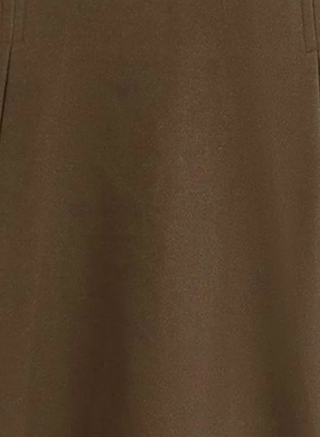 YUNIQEE Brown A-Line Above Knee Denim Skirts