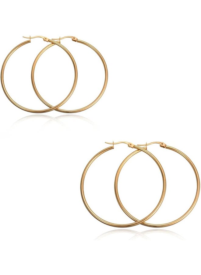 Generic Gold Plated Hoop Earrings  - Image 2