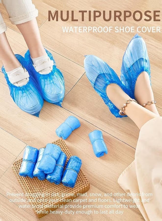 Shoe Covers Disposable Non Slip -100 Pack(50 pairs) 15.7'' Hygienic Waterproof Foot Booties Covers Recyclable Shoe Booties Covers for Indoors, Fits Up to US Men's 11 & US Women's 13 - Image 2
