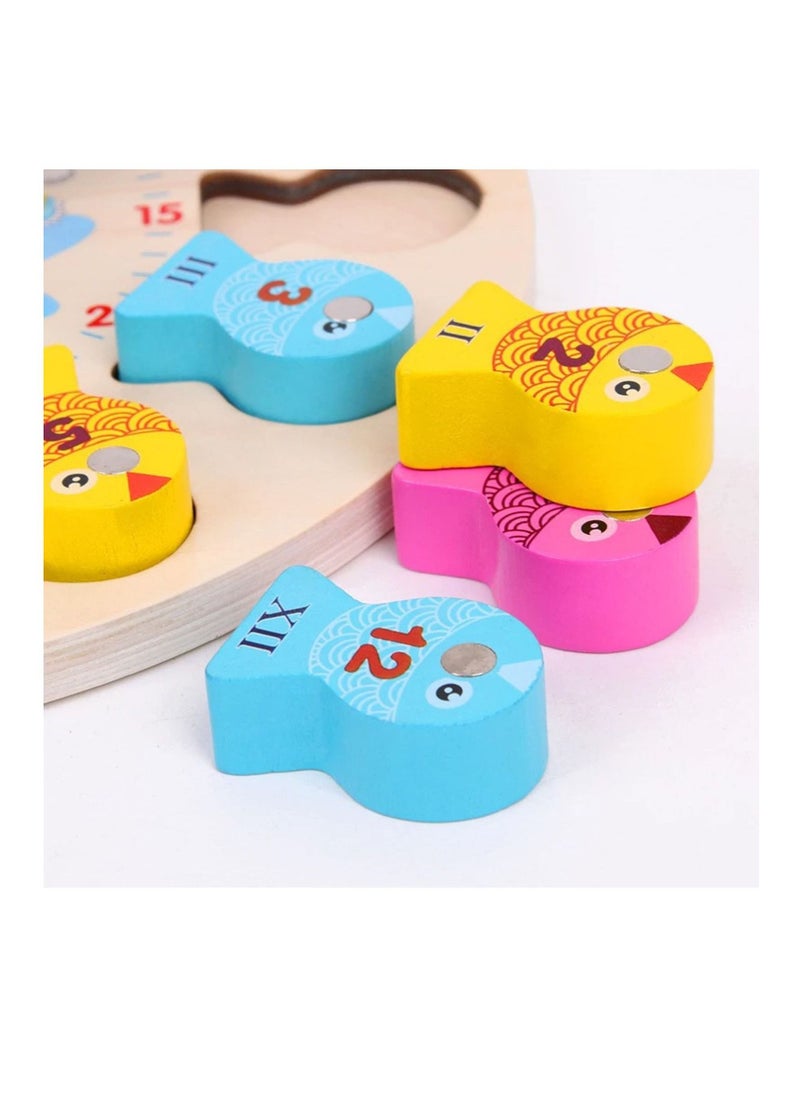 Highland - 2-in-1 Penguin Time Teaching Clock and Fishing Game Toy for Kids - Image 1