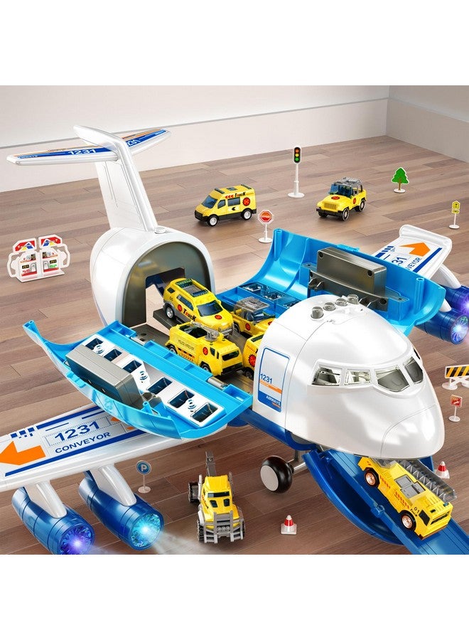 TEMI Large Spray Transport Airplane Toy With 12 Vehicles And Playmat, Birthday Gift For 3 To 8 Year Old Boys - Image 1
