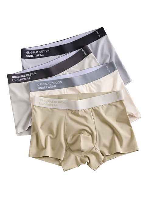 Zeemey 4 Pack Men's Sort Boxer Briefs & Trunks,Breathable Stretch Cotton Moisture-Wicking Underwear,Modern Fit Low Rise