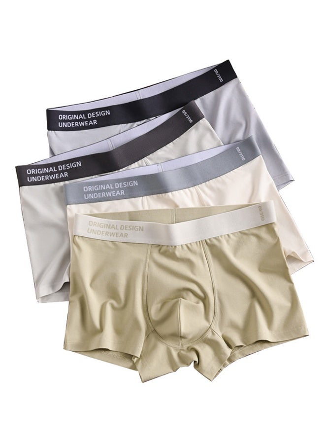 زيمي سراويل داخلية وسراويل داخلية من Zeemey مكونة من 4 قطع للرجال ، ملابس داخلية من القطن المرن قابلة للتهوية ومقاومة للرطوبة ، مقاس حديث منخفض الارتفاع - Image 1