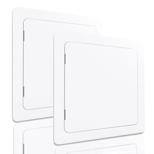 Morvat Access Panel 12x12 Inch for Drywall & Ceiling with Door, Heavy-Duty Durable ABS Plastic & Easy Install Access Box, Wall Hole Cover Plate for Plumbing & Electrical Cables & Wiring, White, 2 Pack - Image 1
