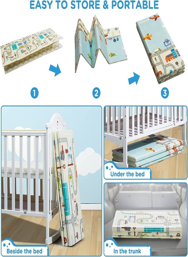 ADKD Double Sided Waterproof & Foldable Baby Crawling Play Mat With Reversible Design-Color & Print Design May Vary,1 Count,Multi - Image 2