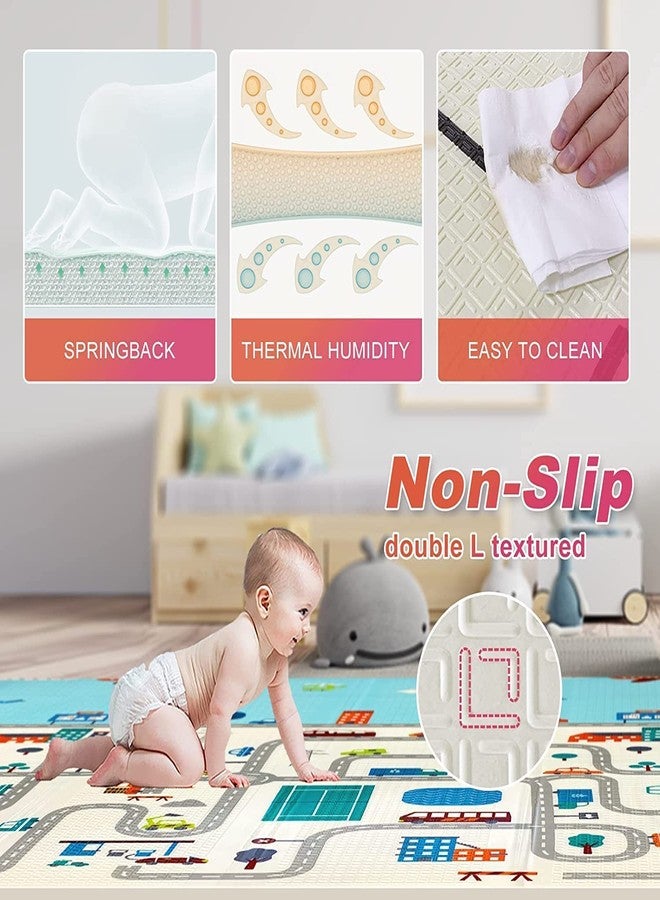 ADKD Double Sided Waterproof & Foldable Baby Crawling Play Mat With Reversible Design-Color & Print Design May Vary,1 Count,Multi - Image 3