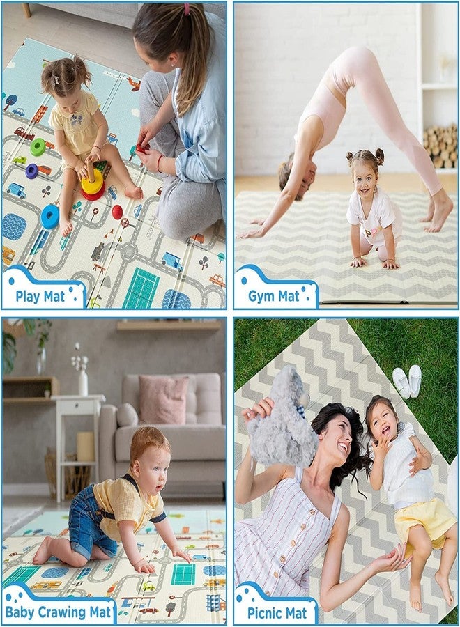 ADKD Double Sided Waterproof & Foldable Baby Crawling Play Mat With Reversible Design-Color & Print Design May Vary,1 Count,Multi - Image 5