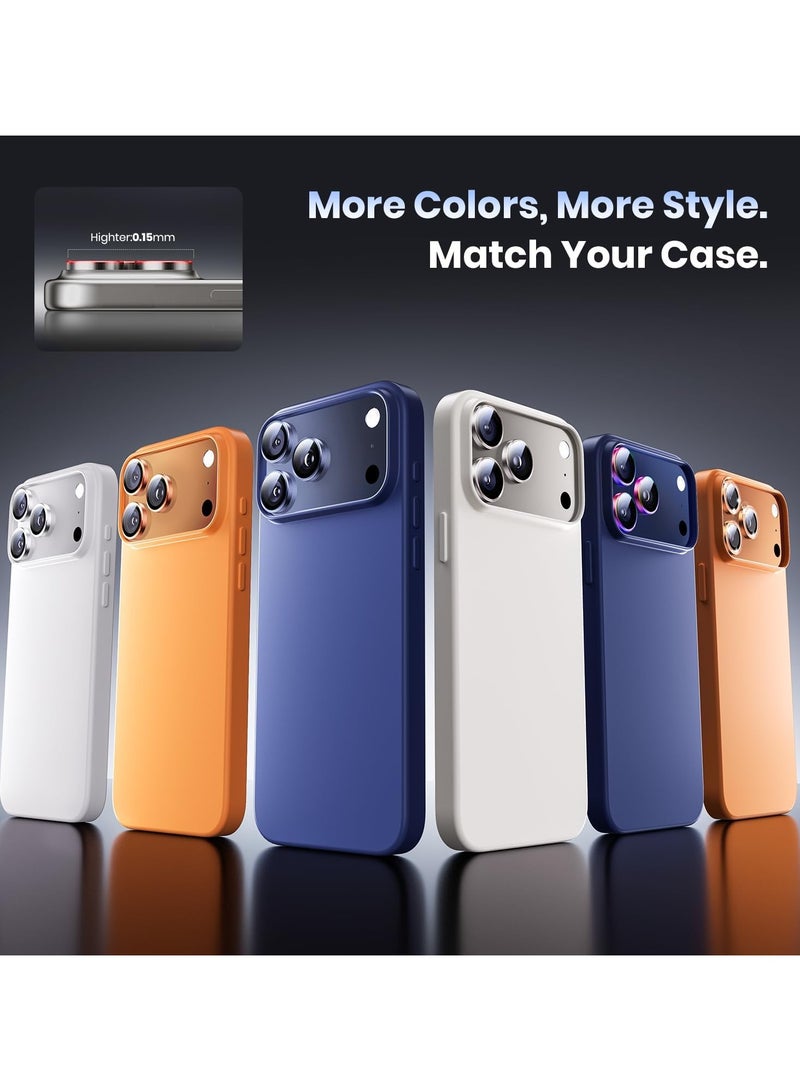 حامي عدسة الكاميرا لجهاز آيفون 17 برو / آيفون 17 برو ماكس، زجاج معدني مقسى عالي الدقة لحماية شاشة الكاميرا، التيتانيوم الطبيعي - Image 5