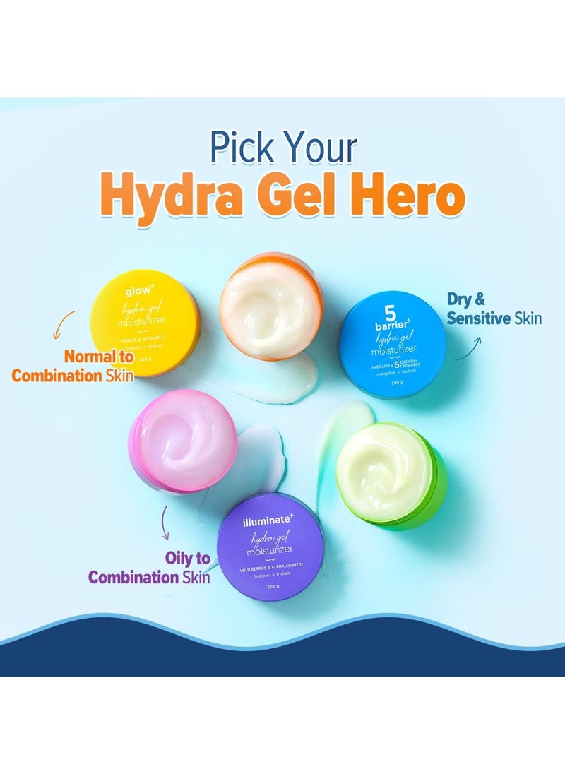 Aqualogica - Glow+ Hydra Gel Moisturizer with Vitamin C & Papaya | 24-Hour Intense Hydration | Weightless Water-Like Gel Texture | Non Sticky & Quick Absorbing for Glowing Skin | 200 g - Image 1