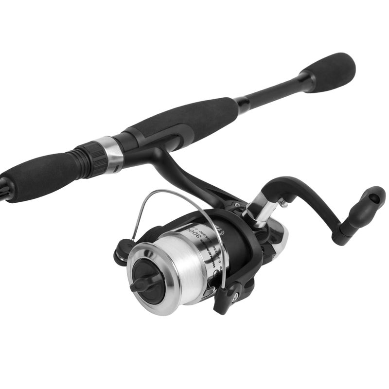 Wakeman Fiberglass Fishing Pole - Strike Series Collapsible Rod and Spinning Reel Combo Gear for Catching Walleye, Bass, Trout, and More by Wakeman (Black) - Image 3