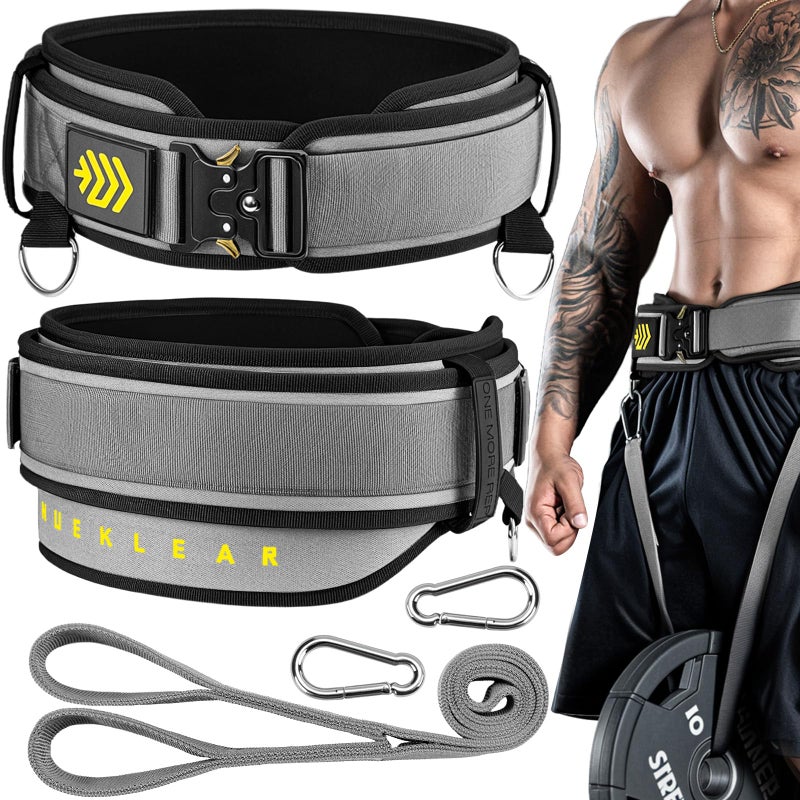 M MANUEKLEAR MANUEKLEAR 2-in-1 Weightlifting Belt & Dip Belt with 36.7 IN Rope, Double-Layer Weight Lifting Belts, Powerlifting Gym Weighted Belt for Pull Up Squat - Image 1