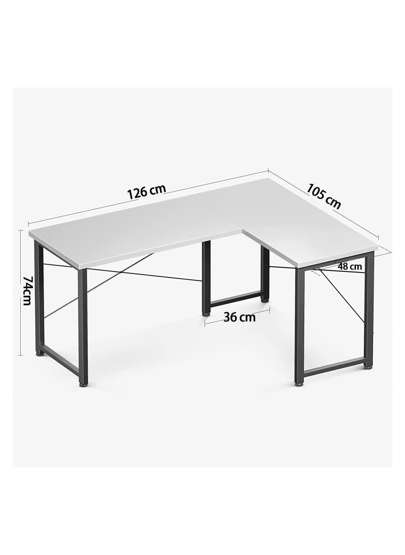 AGD - Multi-use L-shaped computer and study desk for home, office and work, white color - Image 1