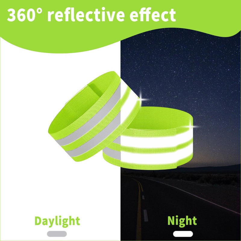 VVS 4 Pack of High Visibility Reflective Bands Wristbands for Cycling Running Arm Wrist Ankle Bands Leg Straps and as Bike Pants Cuff Clip - Image 5
