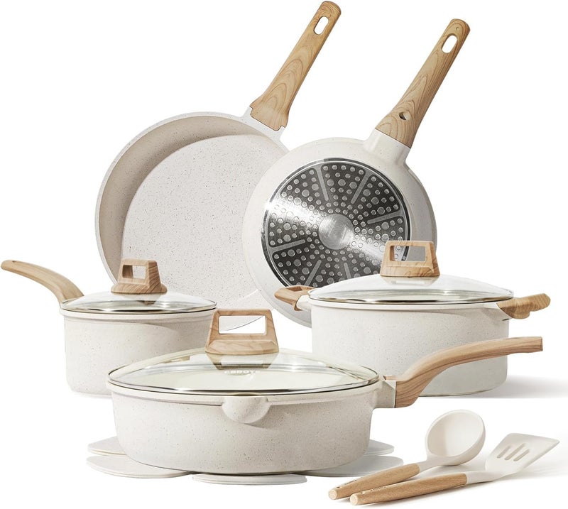 TNTAIAHL 14 Pcs Pots and Pans Set Nonstick,Cookware Set Kitchen Cooking Set with Utensil and Pan Protectors - Image 1