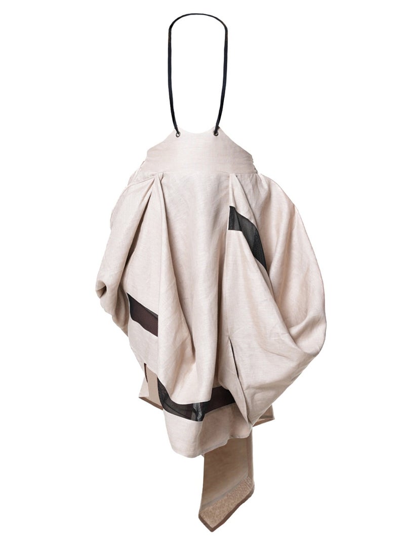 Metamorphoza Avant Garde Linen Skirt With Ties In Beige - Image 2