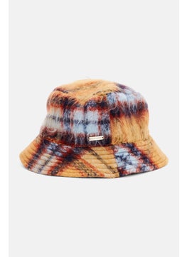 Women Plaid Hat, Tan Combo