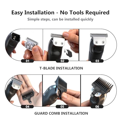 Loarysk 40mm Detachable T-Blade with 3 Guard Combs (1.5mm 3mm 5mm)-Compatible with Wahl Trimmer Models 9864, 9864SS, 9818, 9888, 9867, 9816, WSS3L, SS2L& More (1blade+3 combs) - Image 3