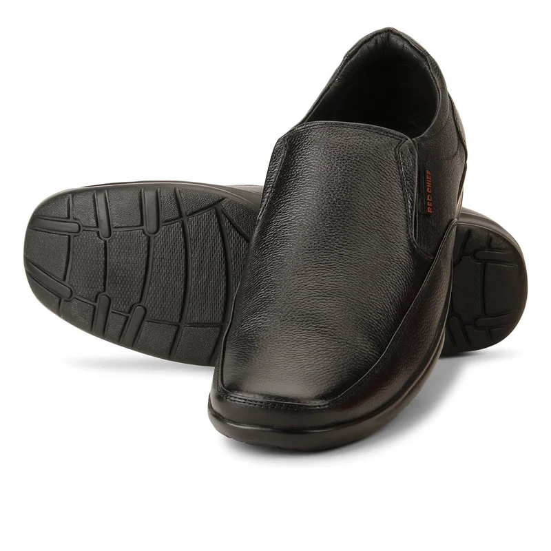 Red Chief Comfortable Genuine Leather Slip On Formal Shoe For Men | Rc1091 Black