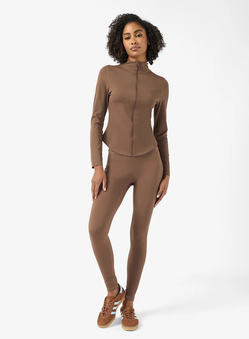 FRWD Sculpting Training Zip Up Top & Flared Legging Set