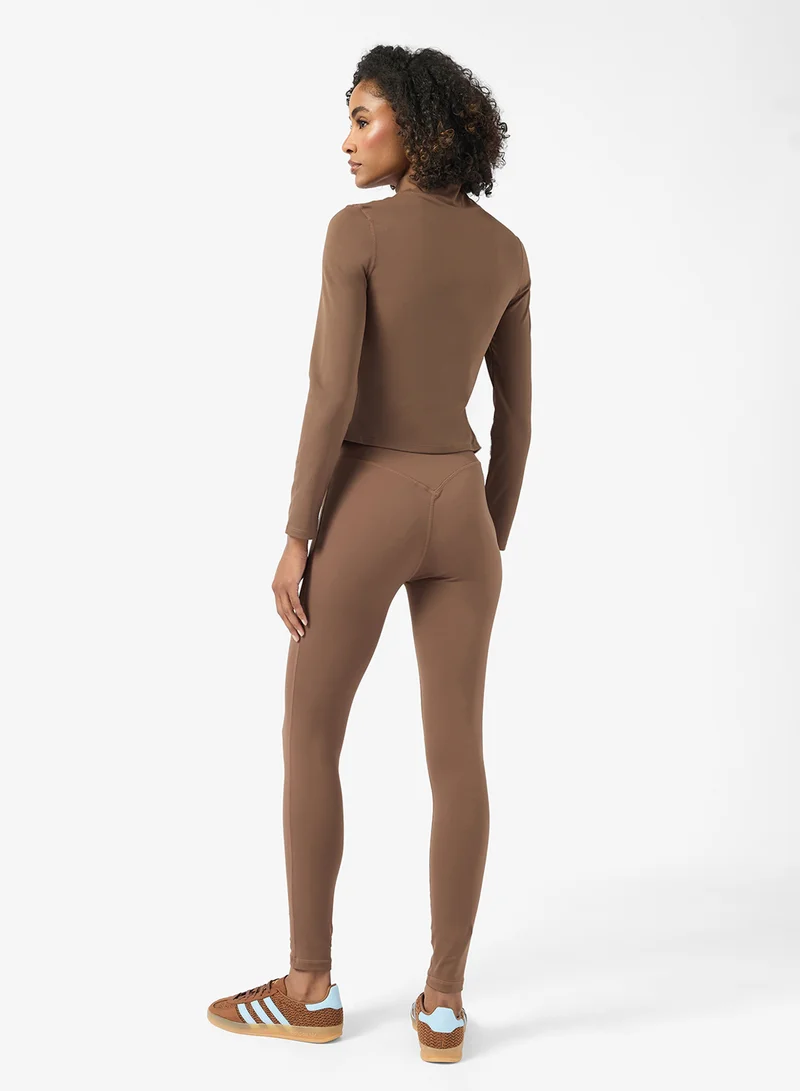 FRWD Sculpting Training Zip Up Top & Flared Legging Set