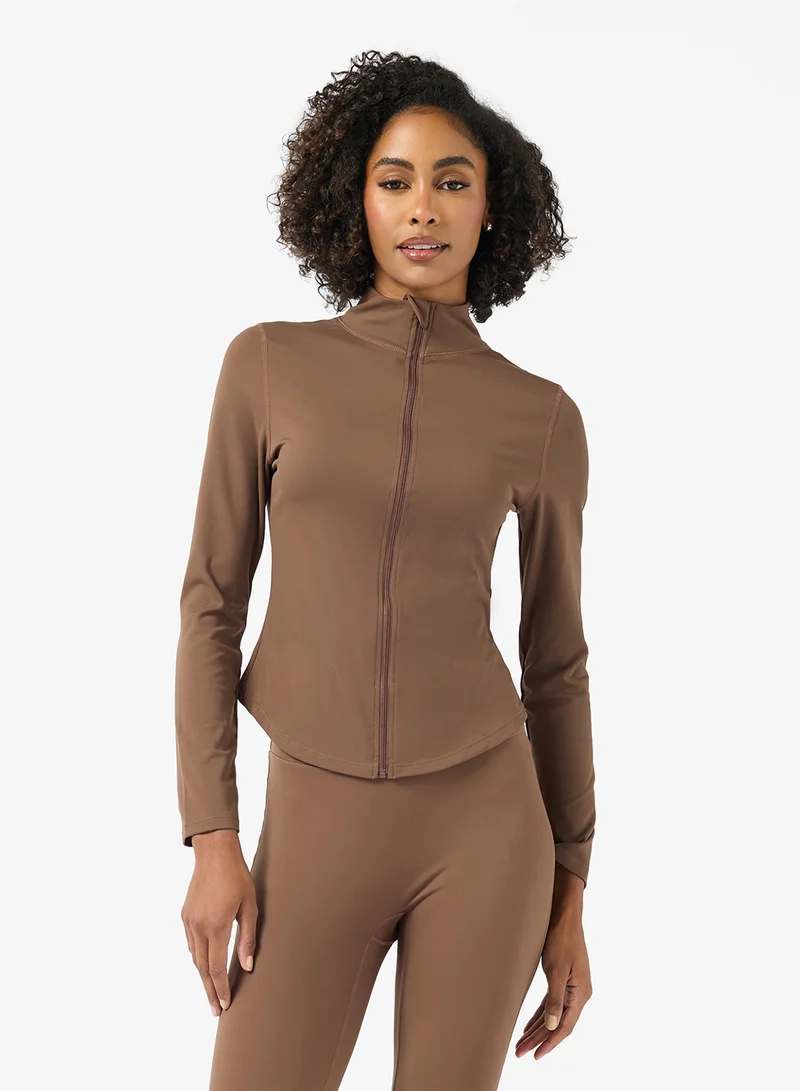 FRWD Sculpting Training Zip Up Top & Flared Legging Set