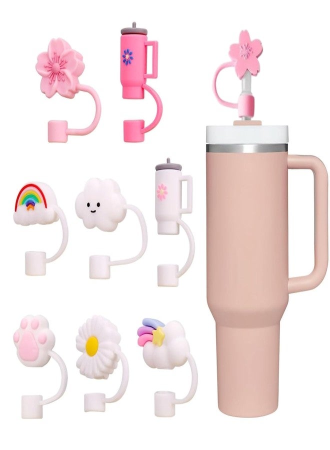 TREXEE Stanley Straw Cover Cap for Tumbler (8-Piece Set) | Reusable Silicone Straw Protectors with Dust-Proof Design | Compatible with Stanley Sipper Accessories & Tumblers - Image 1
