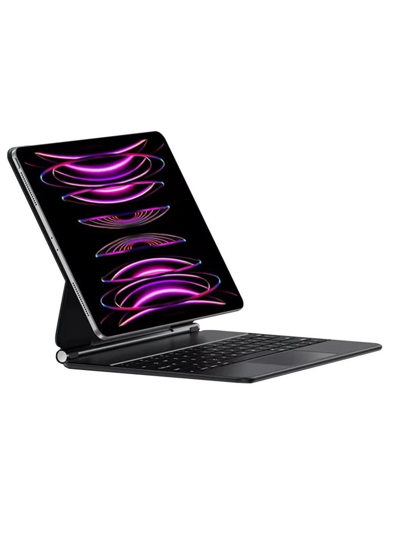 English Arabi Magic Keyboard for iPad 11th(A16, 2025)/ iPad 10th Generation(2022), Keyboard Case for iPad 11th/10th with Magnetic Stand, LCD Display, Multi-Touch Trackpad, 7-Color Backlight, Black - Image 4