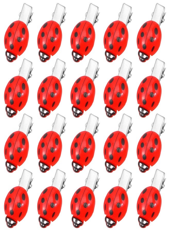 HaiFafafaing 20 Pcs Lady Bug Hair Clips Cute Insect Ladybug Hair Clips For Girls And Women Decorative Funky Hairs Accessories For Back To School Halloween Cosplay Themed Party - Image 1