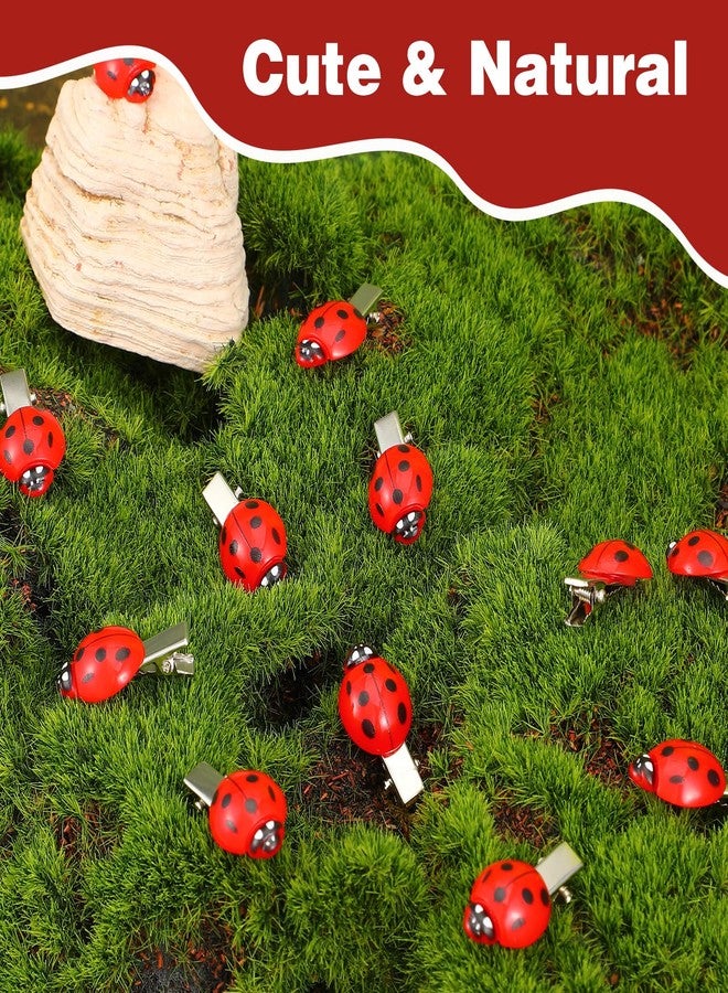 HaiFafafaing 20 Pcs Lady Bug Hair Clips Cute Insect Ladybug Hair Clips For Girls And Women Decorative Funky Hairs Accessories For Back To School Halloween Cosplay Themed Party - Image 3
