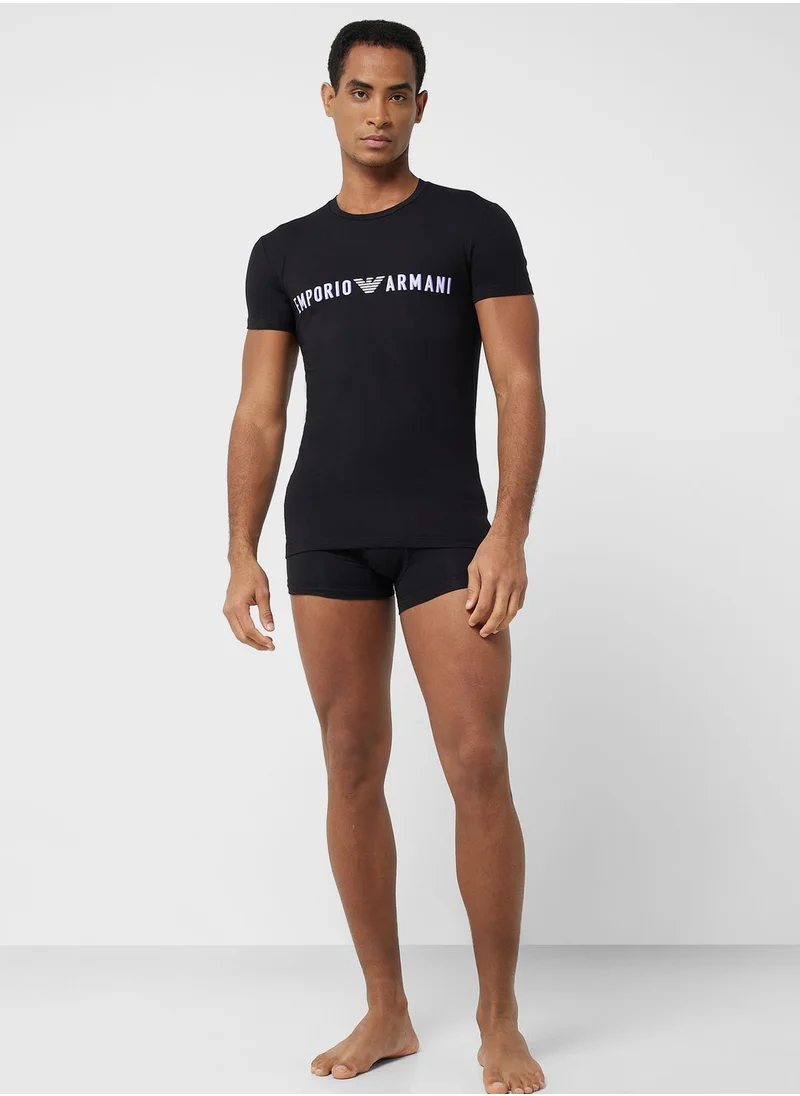 EMPORIO ARMANI Logo T-Shirt & Trunks Set