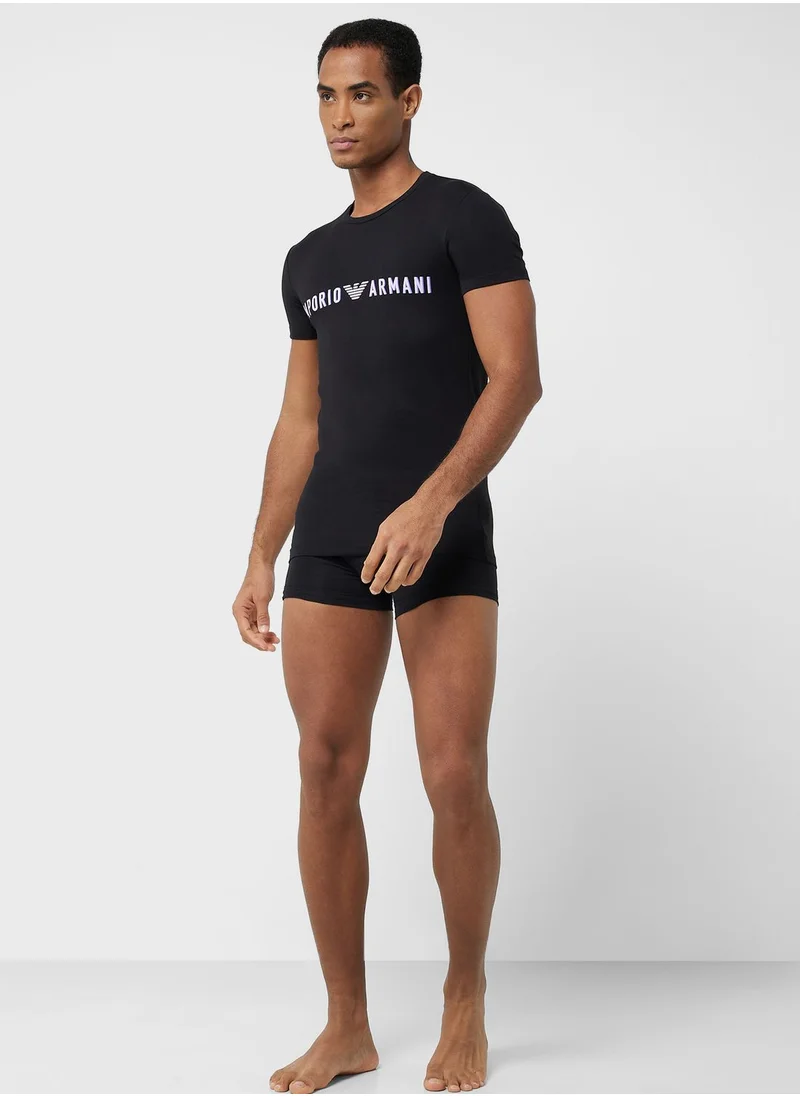 EMPORIO ARMANI Logo T-Shirt & Trunks Set