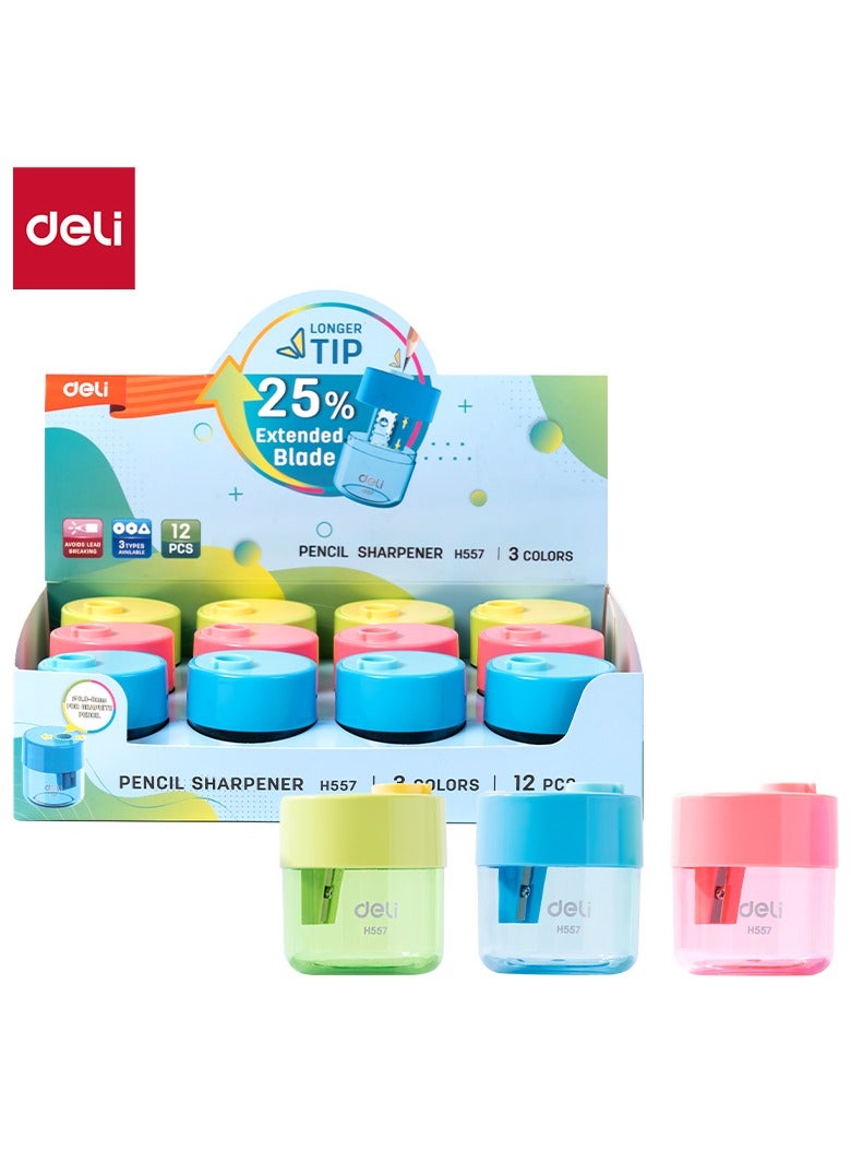 ديلي مبراة أقلام مدرسية EH557، علبة من 12 قطعة - مثالية للنصائح المنظمة واستخدام الطلاب - Image 1