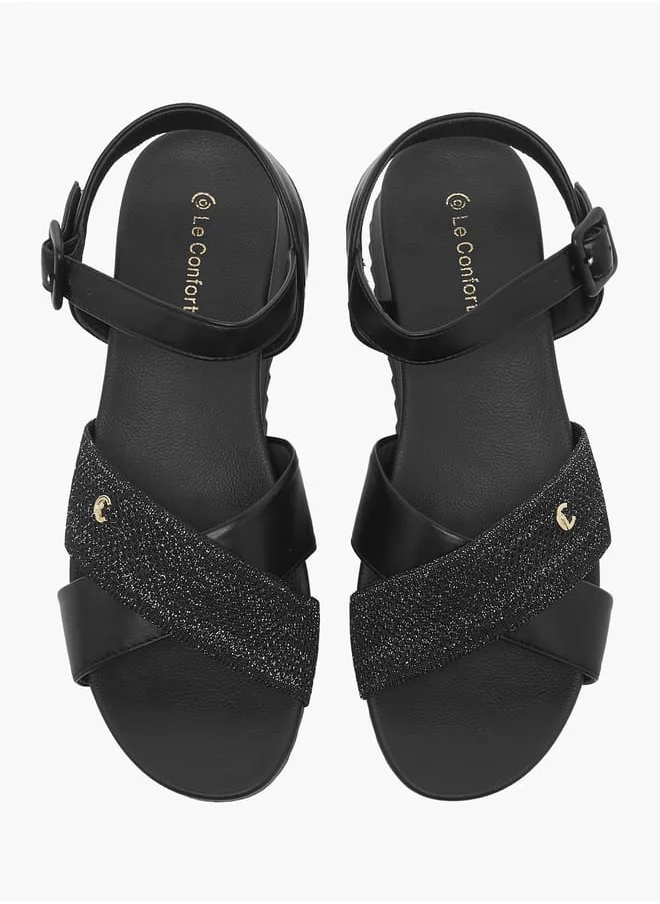 Le Confort FlyknCross Strap Sandals with Buckle Closure