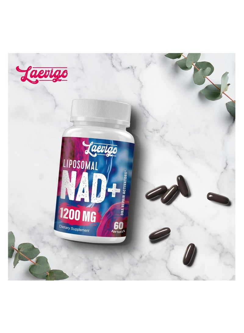 Laevigo 1200mg Liposomal NAD+ Supplement, Ultra Purity Actual NAD Supplement, Enhanced Absorption, Boosting NAD+, Age Defense, Energy, Metabolic Repair, Optimal NAD Supplement, 60 Softgels - Image 3