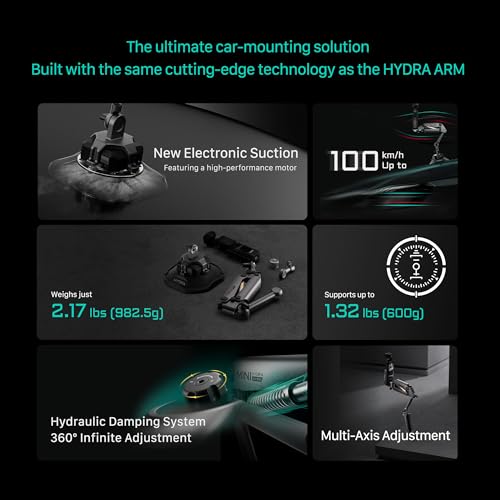 Tilta Hydra Alien Mini Master Kit for VehicleMounted Cinematography Compatible with DJI Action 34 Pocket 3 Insta360 X4X3 Hydraulic Damping Shock Absorbers HDAT15EFG - Image 3