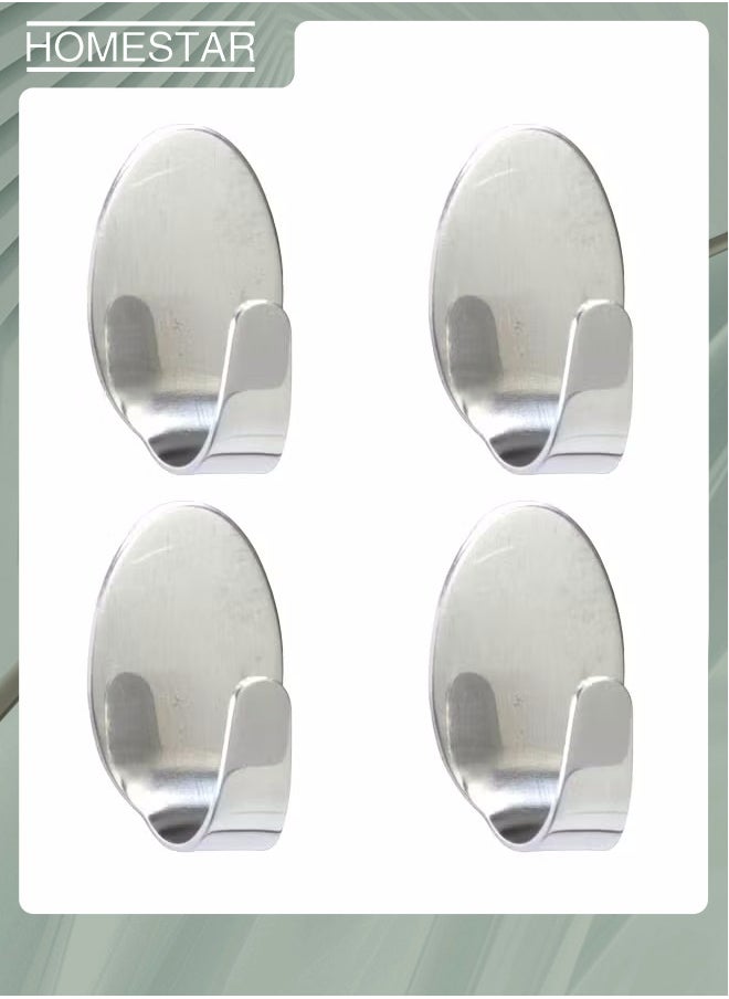 HOMESTAR Heavy Duty Wall Hooks, Waterproof Stainless Steel Hooks for Hanging Coat, Hat, Towel Robe, Hook Rack Wall Mount, Bathroom and Bedroom 4-Packs  - Image 1