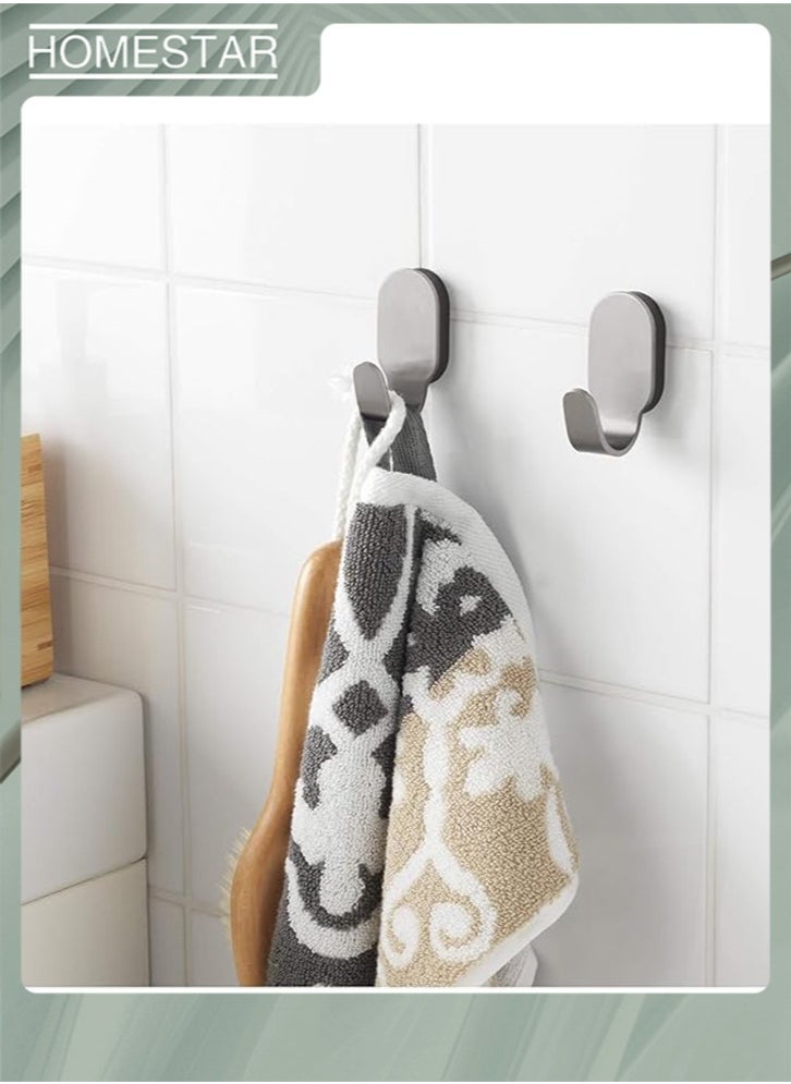 HOMESTAR Heavy Duty Wall Hooks, Waterproof Stainless Steel Hooks for Hanging Coat, Hat, Towel Robe, Hook Rack Wall Mount, Bathroom and Bedroom 4-Packs  - Image 3
