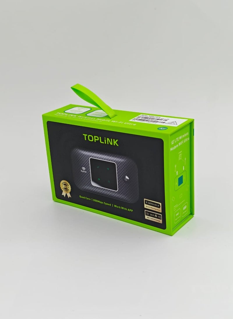 TOPLINK MR52 Ultra 4G Pocket Mobile Wi-Fi Router With 4600mAh Battery ，LTE Cat4, Connects Up 12 Users,300Mbps Wireless(Black) - Image 4