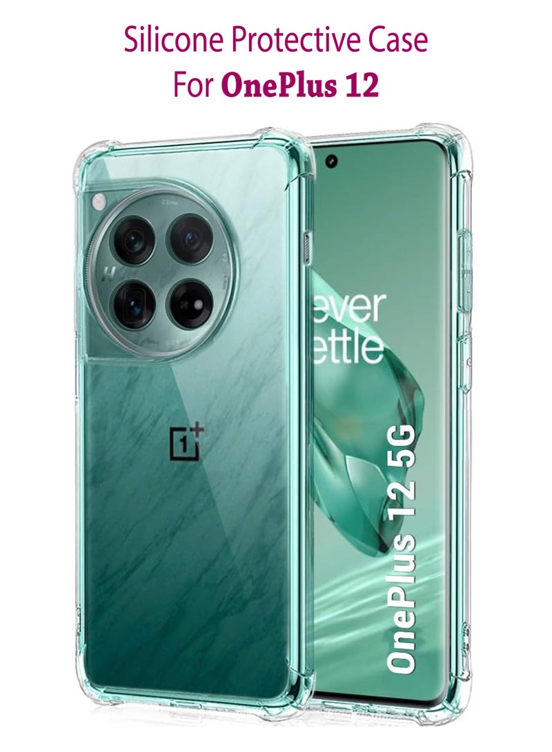 Silicone Protective Back Case Cover For OnePlus 12 Transparent - Image 1