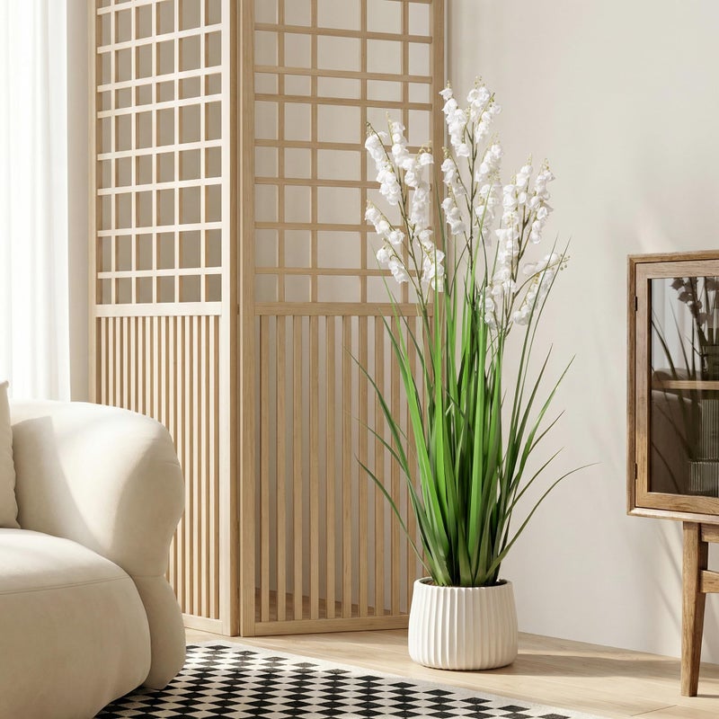 Ttranewsoo Fake Plants Home Decor Fake Flowers Artificial Plants Outdoor Tall Grass Plant Artificial Pampas Grass Decor Artificial Plants Indoor Fake Grass Living Room Decor Artificial Grass 36â€œ2PCS White - Image 5