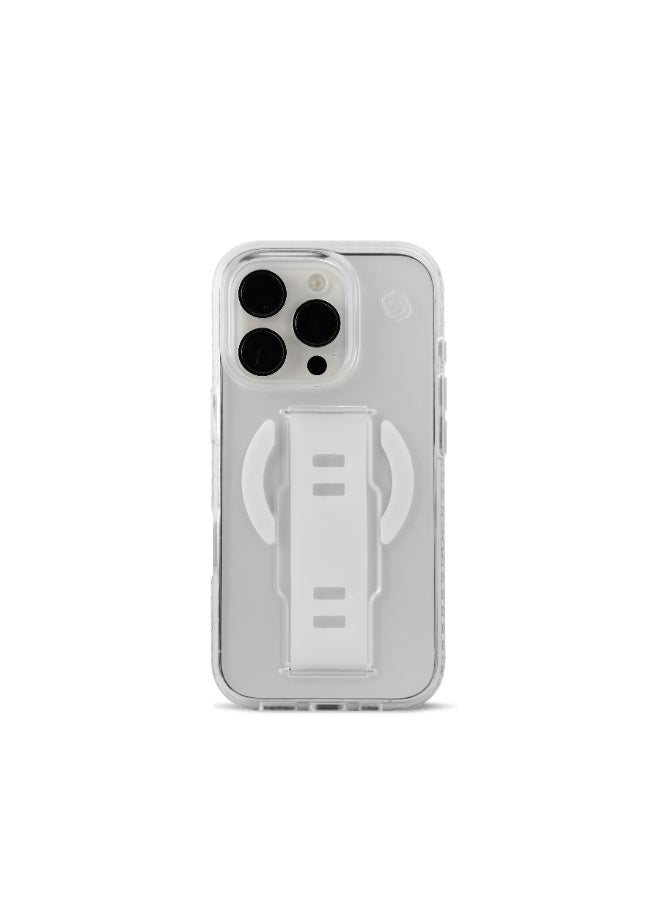 جريب 2 يو غطاء حماية Grip2U لهاتف iPhone 16 Pro، شفاف، مزود بحزام مدمج لقبضة الإصبع، تصميم نحيف مقاوم للصدمات، حماية من السقوط، متوافق مع الشحن اللاسلكي - Image 1